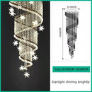 GobekUsa Crystal Star LED Chandelier for Villa Staircase & Living Room Lighting