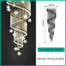 GobekUsa Crystal Star LED Chandelier for Villa Staircase & Living Room Lighting
