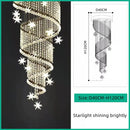 GobekUsa Crystal Star LED Chandelier for Villa Staircase & Living Room Lighting