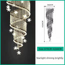 GobekUsa Crystal Star LED Chandelier for Villa Staircase & Living Room Lighting