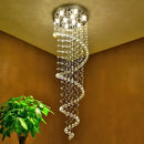 GobekUsa Crystal Chandeliers: Modern Spiral Living Room Lighting for Stair Lamp, Bedroom, Hotel Hall