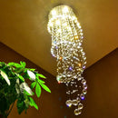 GobekUsa Crystal Chandeliers: Modern Spiral Living Room Lighting for Stair Lamp, Bedroom, Hotel Hall