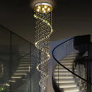 GobekUsa Crystal Chandeliers: Modern Spiral Living Room Lighting for Stair Lamp, Bedroom, Hotel Hall