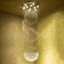 GobekUsa Crystal LED Chandelier: Modern Spiral Fixture for Dining, Living Room, Bedroom, Staircase