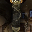GobekUsa Crystal LED Chandelier: Modern Spiral Fixture for Dining, Living Room, Bedroom, Staircase