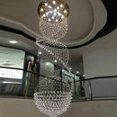 GobekUsa Crystal LED Chandelier: Modern Spiral Fixture for Dining, Living Room, Bedroom, Staircase