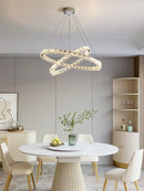 GobekUsa Crystal Chandelier: Modern Net Red Circle Light for Living Room, Bedroom, Restaurant