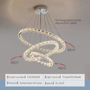 GobekUsa Crystal Chandelier: Modern Net Red Circle Light for Living Room, Bedroom, Restaurant