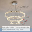 GobekUsa Crystal Chandelier: Modern Net Red Circle Light for Living Room, Bedroom, Restaurant