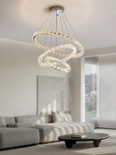 GobekUsa Crystal Chandelier: Modern Net Red Circle Light for Living Room, Bedroom, Restaurant