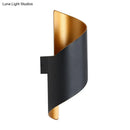 GobekUsa Aluminum LED Wall Sconce with Spiral Design & Gold Inner in Black/White