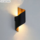 GobekUsa Aluminum LED Wall Sconce with Spiral Design & Gold Inner in Black/White