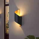 GobekUsa Aluminum LED Wall Sconce with Spiral Design & Gold Inner in Black/White