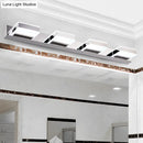GobekUsa Modern Square Acrylic Vanity Light with Chrome Wall Mount - Available in 1-4 Lights