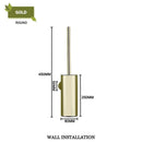 GobekUsa Gold Toilet Brush Set with Wall Mount Holder