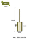 GobekUsa Gold Toilet Brush Set with Wall Mount Holder