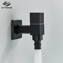 Modern square black brass wall mounted washing machine faucet garden by Decorbites
