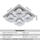 GobekUsa Crystal LED Ceiling Light: Modern Square K9 Chandeliers, Dimmable Stainless Steel Fixture.