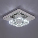 GobekUsa Crystal LED Ceiling Light: Modern Square K9 Chandeliers, Dimmable Stainless Steel Fixture.