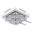 GobekUsa Crystal LED Ceiling Light: Modern Square K9 Chandeliers, Dimmable Stainless Steel Fixture.