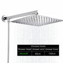GobekUsa Bright Chrome 8" Shower Head with 15" Arm and 59" Hose - Wall Mounted Rainfall
