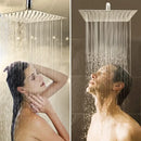 GobekUsa Bright Chrome 8" Shower Head with 15" Arm and 59" Hose - Wall Mounted Rainfall