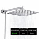 GobekUsa Bright Chrome 8" Shower Head with 15" Arm and 59" Hose - Wall Mounted Rainfall