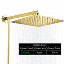 GobekUsa Bright Chrome 8" Shower Head with 15" Arm and 59" Hose - Wall Mounted Rainfall