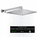 GobekUsa Bright Chrome 8" Shower Head with 15" Arm and 59" Hose - Wall Mounted Rainfall
