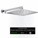 GobekUsa Bright Chrome 8" Shower Head with 15" Arm and 59" Hose - Wall Mounted Rainfall