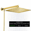 GobekUsa Bright Chrome 8" Shower Head with 15" Arm and 59" Hose - Wall Mounted Rainfall