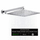 GobekUsa Bright Chrome 8" Shower Head with 15" Arm and 59" Hose - Wall Mounted Rainfall