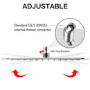 GobekUsa Bright Chrome 8" Shower Head with 15" Arm and 59" Hose - Wall Mounted Rainfall