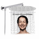 GobekUsa Bright Chrome 8" Shower Head with 15" Arm and 59" Hose - Wall Mounted Rainfall