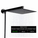 GobekUsa Bright Chrome 8" Shower Head with 15" Arm and 59" Hose - Wall Mounted Rainfall