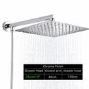 GobekUsa Bright Chrome 8" Shower Head with 15" Arm and 59" Hose - Wall Mounted Rainfall