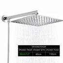 GobekUsa Bright Chrome 8" Shower Head with 15" Arm and 59" Hose - Wall Mounted Rainfall