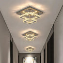 GobekUsa Crystal LED Flush Mount Ceiling Light for Kitchen Hallway - Modern Chandelier Fixture