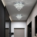 GobekUsa Crystal LED Flush Mount Ceiling Light for Kitchen Hallway - Modern Chandelier Fixture