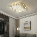 GobekUsa Crystal LED Ceiling Light | Color Changeable Square Silver | Rectangular Chrome Stainless Steel