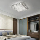 GobekUsa Crystal LED Ceiling Light | Color Changeable Square Silver | Rectangular Chrome Stainless Steel