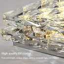 GobekUsa Crystal LED Ceiling Light | Color Changeable Square Silver | Rectangular Chrome Stainless Steel