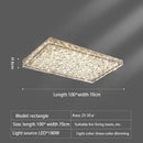 GobekUsa Crystal LED Ceiling Light | Color Changeable Square Silver | Rectangular Chrome Stainless Steel