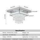 GobekUsa Crystal LED Pendant Chandelier for Dining Living Room Decor