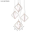 GobekUsa Modern Square Suspension Light with Metal & Glass Orb Shade in White – Ideal for Living Room
