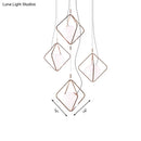 GobekUsa Modern Square Suspension Light with Metal & Glass Orb Shade in White – Ideal for Living Room