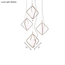 GobekUsa Modern Square Suspension Light with Metal & Glass Orb Shade in White – Ideal for Living Room