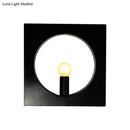 GobekUsa Modern Square Wall Mounted Bedside Light in Black/White - Single Light Design