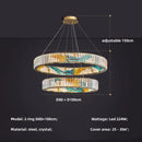 GobekUsa Circle Steel LED Pendant Chandelier, Modern Dimmable Lighting for Living Room Home Decor