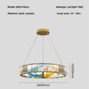 GobekUsa Circle Steel LED Pendant Chandelier, Modern Dimmable Lighting for Living Room Home Decor